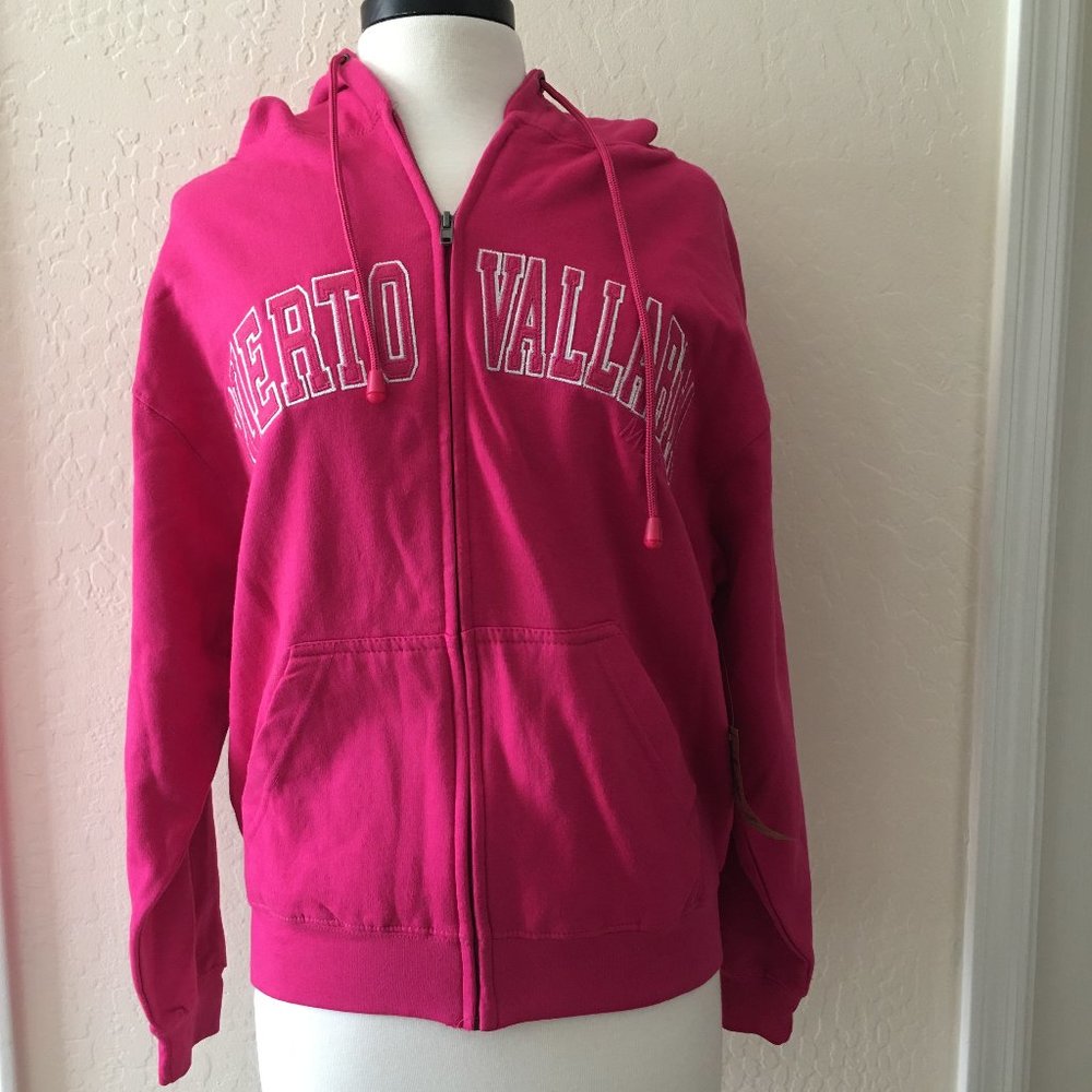 Caribbean Side Fuchsia 'Puerto Vallarta' Sweatshirt, Size M